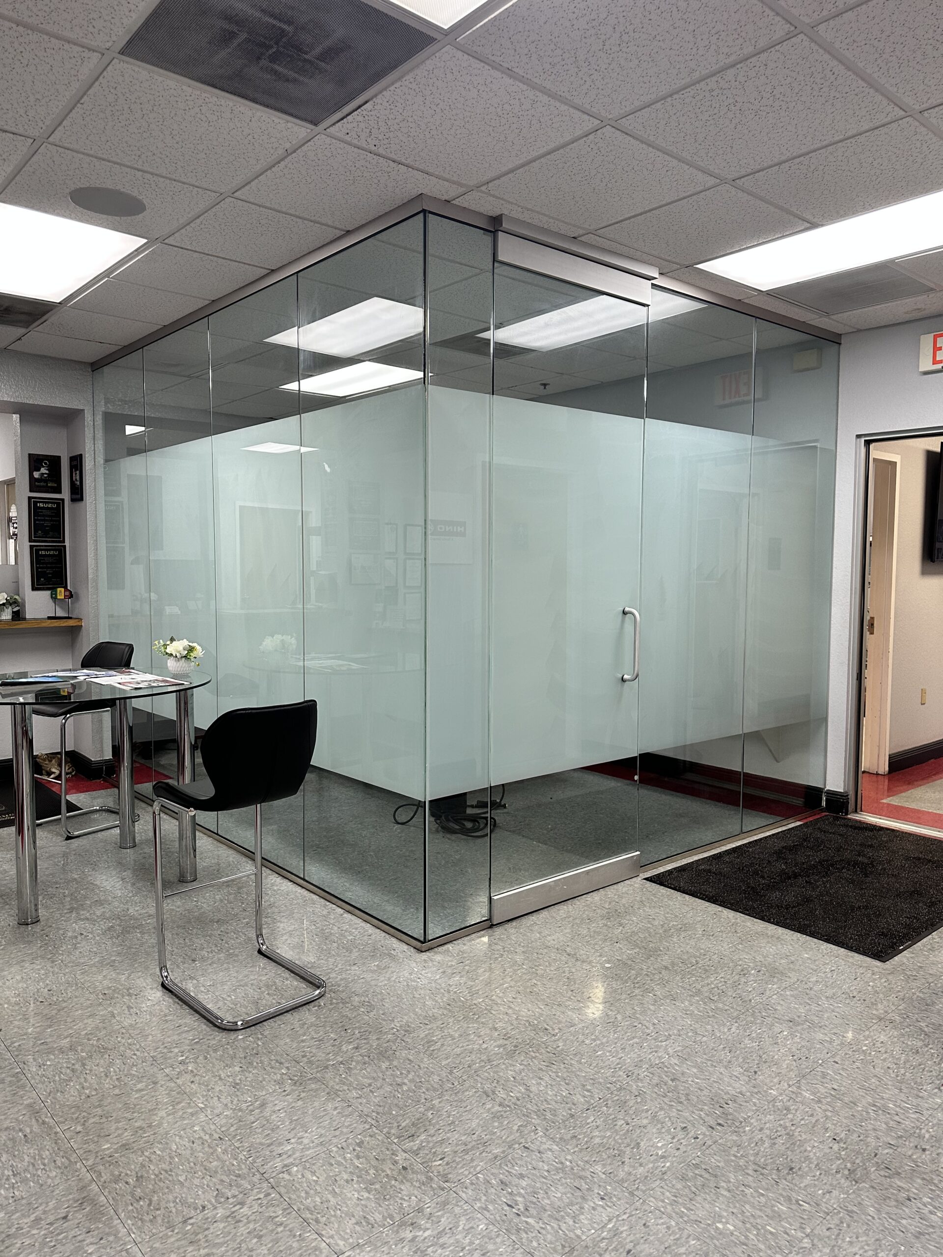 After frosted private office glass
